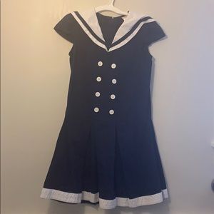 Girls blue sailor dress